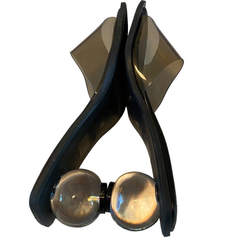 Bar III Black Slip On Glass Ball Heeled Sandals in Ladies Sz 10.5
